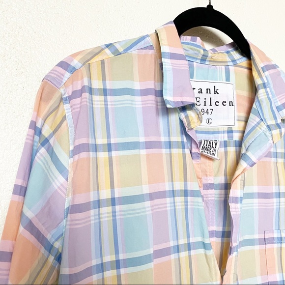 Frank & Eileen Pastel Plaid Barry Button Up Top Size Large - Picture 3 of 6